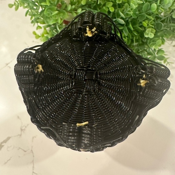 Vintage 1960s Chinese Scoubidou Woven Plastic Covered  Vase Kitsch 10½”tall - Picture 5 of 8